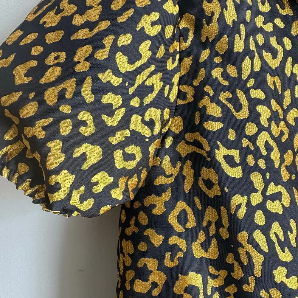 J. Crew Crewcuts Girls' Jacquard Dress Metallic Leopard 12 BM579